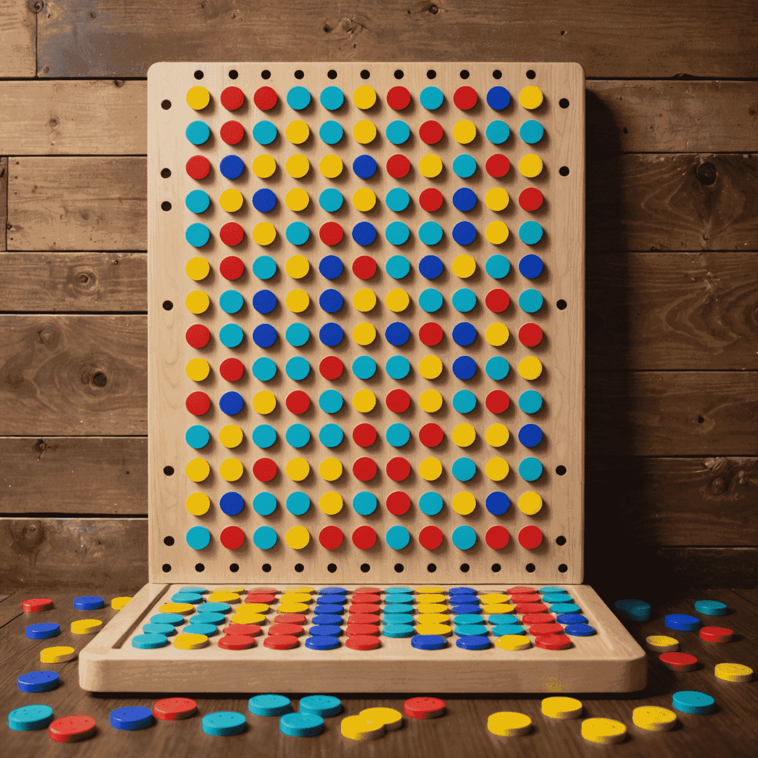 A colorful Plinko board with chips falling through pegs, showcasing its transition from TV to online gaming
