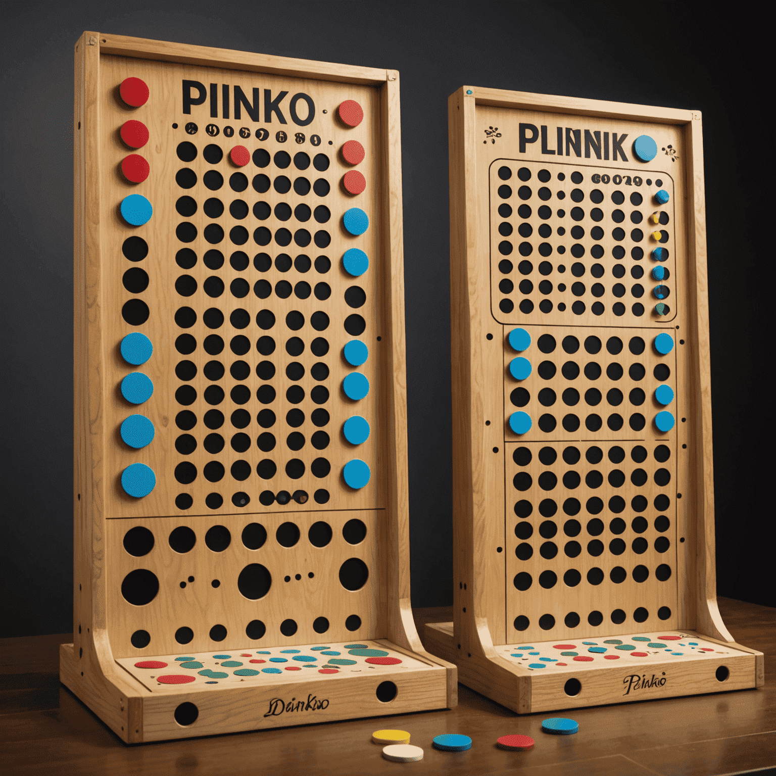 Various Plinko game boards with different layouts and themes, showcasing multiplayer options and unique twists on the classic game